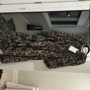 Brown and black long sleeve dress brand new size large